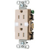 Hubbell 15 Amp 125 Volt Decorator Nightlight Duplex Standard Outlet (Light Almond)