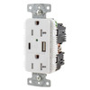 Hubbell Wiring 20 Amp 125 Volt USB A/C Tr Duplex Receptacle White