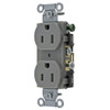 Hubbell Wiring Straight Blade 15a 125v Com Duplex Receptacle Gray Package Of 10