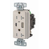 Hubbell Wiring Devices 20a USB A/C Power Delivery Rec Light Almond
