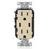 Leviton 15a Decora Tamper-Resistant Receptacle With 30w Dual USB Type C/C, Ivory