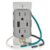 Leviton 15a Decora Tamper-Resistant Receptacle With 60w Dual USB Type A/C, Grey