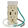 Leviton 15a Decora Tamper-Resistant Receptacle With 60w Dual USB Type A/C, Ivory