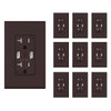 Elegrp 4a Dual Type A USB With 20a Duplex Outlet, Brown, Package Of 10