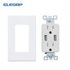 Elegrp 4a Dual Type A USB With 15a Duplex Outlet, White, Package Of 10