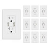 Elegrp 4a Dual Type A USB With 20a Duplex Outlet, White, Package Of 10