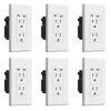 Elegrp 130w Dual Type C USB Wall Outlet, Ul Listed, White Package Of 6