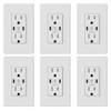 Elegrp 3-Port USB Wall Outlet, 15a Duplex Receptacle, Matte White Package Of 6
