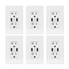 Elegrp 25w Type A USB Wall Outlet 20a Duplex Receptacle White Package Of 6