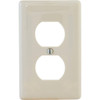 Hubbell 1-Gang Jumbo Nylon Duplex Wall Plate, Light Almond, Package Of 25