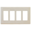 Hubbell 4-Gang Snap-On Polycarbonate Decorator Wall Plate (Light Almond)