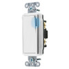 Hubbell Wiring Single Pole 20a 120/277v Illum Rocker Deco Sw Wht Package Of 10