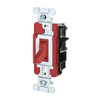 Hubbell Edgeconnect 20 Amp Commercial Toggle Switch, 1 Pole, Red, Package Of 10