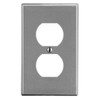 Hubbell 1-Gang Duplex Wall Plate, Gray, Package Of 10