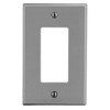 Hubbell 1-Gang Decorator Wall Plate, Gray, Package Of 10