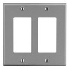 Hubbell 2-Gang Decorator Wall Plate, Gray, Package Of 10