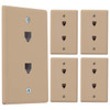 Newhouse Hardware 2-Port Telephone Jack Wall Plate, Ivory, Package Of 5