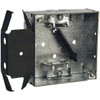 Raco 4" W X 1-1/2" D 2-Gang Welded Square Box With Three 1/2" Ko'S, Ac/Mc/Flex Clamps, Ms Bracket, Flush