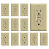 Maintenance Warehouse 20 Amp 125-Volt Tamper-Resistant Self-Test Gfci Receptacle With Wall Plate In Ivory 12-Pack