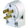 Leviton 15a 125v Commercial-Grade Straight Blade Angle Plug (White)