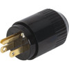 Hubbell-Pro Locking Male Plug, 125 Vac, 15 A, 2 Poles, 3 Wires, Black