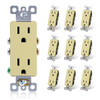 Maintenance Warehouse 15 Amp 125-Volt Decorator Receptacle In Ivory 10-Pack