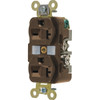 Hubbell 20 Amp 250 Volt Self-Grounding Duplex Standard Outlet (Brown)