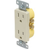 Hubbell 15 Amp 125 Volt Self-Grounding Residential Decorator Straight Blade Duplex Standard Outlet (Ivory)