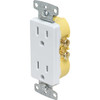 Hubbell 15 Amp 125 Volt Self-Grounding Residential Decorator Straight Blade Duplex Standard Outlet (White)