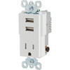 Legrand 20 Amp Single Standard Outlet W/ Usb Charger (White)