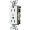 Hubbell 15 Amp 3-Wire Grounding Straight Blade Duplex Standard Outlet (White)