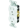 Hubbell 15 Amp 125 Volt Commercial Wire Grounding Duplex Standard Outlet (White)