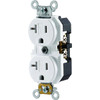Hubbell 20 Amp 125 Volt Commercial Duplex Standard Outlet (White)