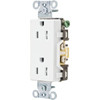 Hubbell 15 Amp 125 Volt Commercial Decorator Straight Blade Duplex Standard Outlet (White)