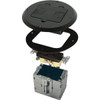 Hubbell 1-Gang Floor Box Kit With Recessed Duplex 15 Amp Adjustable Steel Box (Black)
