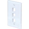 Adamax Quickport 3-Port Wall Plate, White, Package Of 5