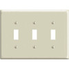 Leviton 3-Gang Midway Toggle Nylon Wall Plate, Ivory