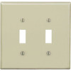 Leviton 2-Gang Midway Toggle Nylon Wall Plate, Ivory