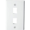 Westek 1-Gang Multi-Media Wall Plate 2-Port Plastic, White Package Of 10