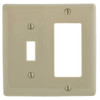 Hubbell, Wiring 2-Gang Ivory Toggle And Decorator Wall Plate