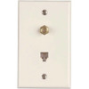Westek 1-Gang Catv F-Type Connector, Phone Jack, Wall Plate, White, Package Of 10