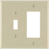 Leviton Decora 2-Gang Midway 1-Toggle Combination Nylon Wall Plate, Ivory