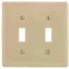 Hubbell 2-Gang Ivory Toggle Wall Plate
