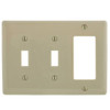 Hubbell 3-Gang Ivory Medium Size Toggle And Decorator Wall Plate