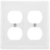 Hubbell 2-Gang Medium Size Duplex Wall Plate, White