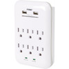 Prime Wire & Cable 6-Outlet 1200 Joule Surge Tap w/2-Port 3.4A USB Charger