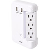 Prime Wire & Cable 6-Outlet (3-Fixed Rotating) 1200 Joule Surge Tap w/2-Port 3.4A USB Charger