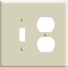 Leviton 2-Gang Midway 1-Toggle 1-Duplex Combination Nylon Wall Plate, Ivory
