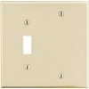Hubbell Standard 2-Gang Toggle Switch/Blank Nylon Wall Plate (Ivory)
