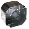 Raco Drawn Octagon Box With Five 1/2" And Four 3/4" Ko'S, 4" W X 2-1/8" D, Steel Gray
